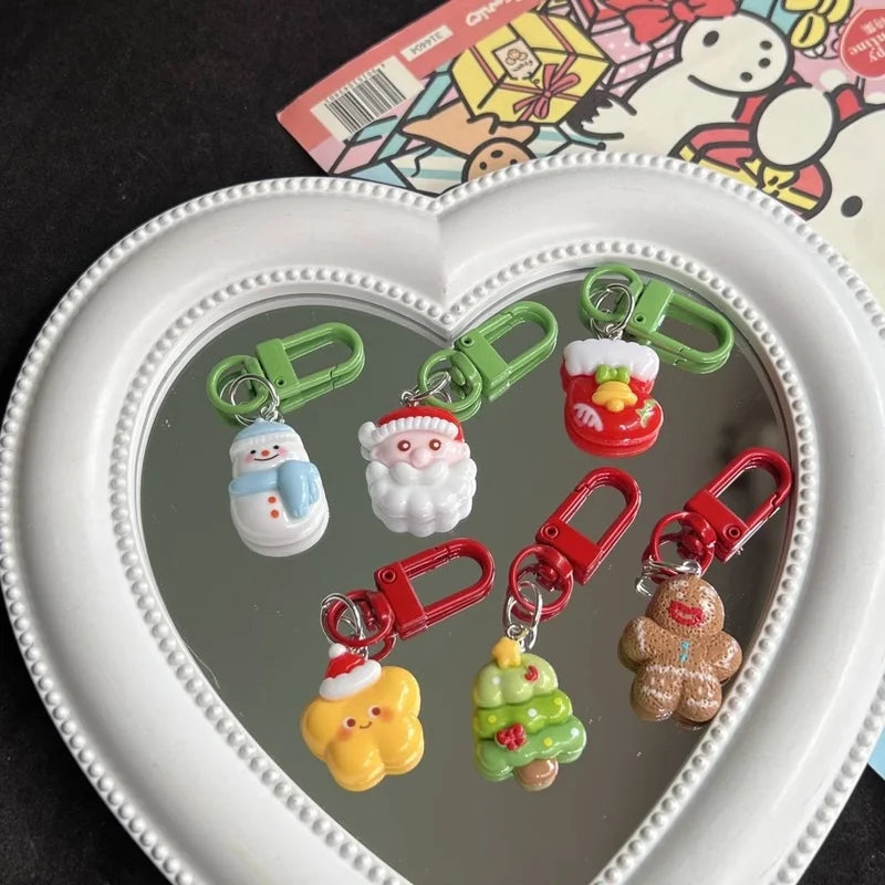 Cute Santa Claus Resin Christmas Women's Keychain