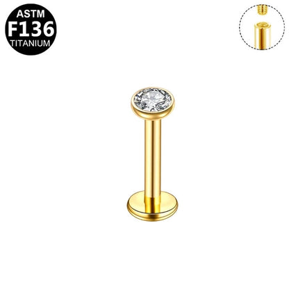 1 Piece Ear Cartilage Rings & Studs Elegant Heart Shape Pure Titanium Titanium Alloy Plating Zircon 14K Gold Plated White Gold Plated Lip Rings Ear Cartilage Rings & Studs