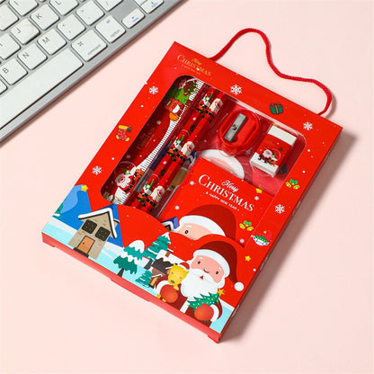 1 Set Cartoon Learning Christmas Plastic Cartoon Style Stationary Sets