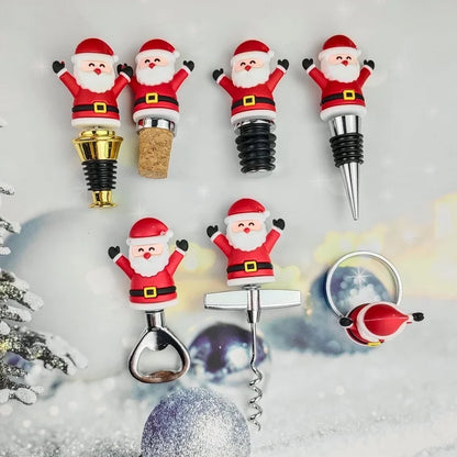 Christmas Cute Santa Claus Alloy Wine Stopper 1 Piece