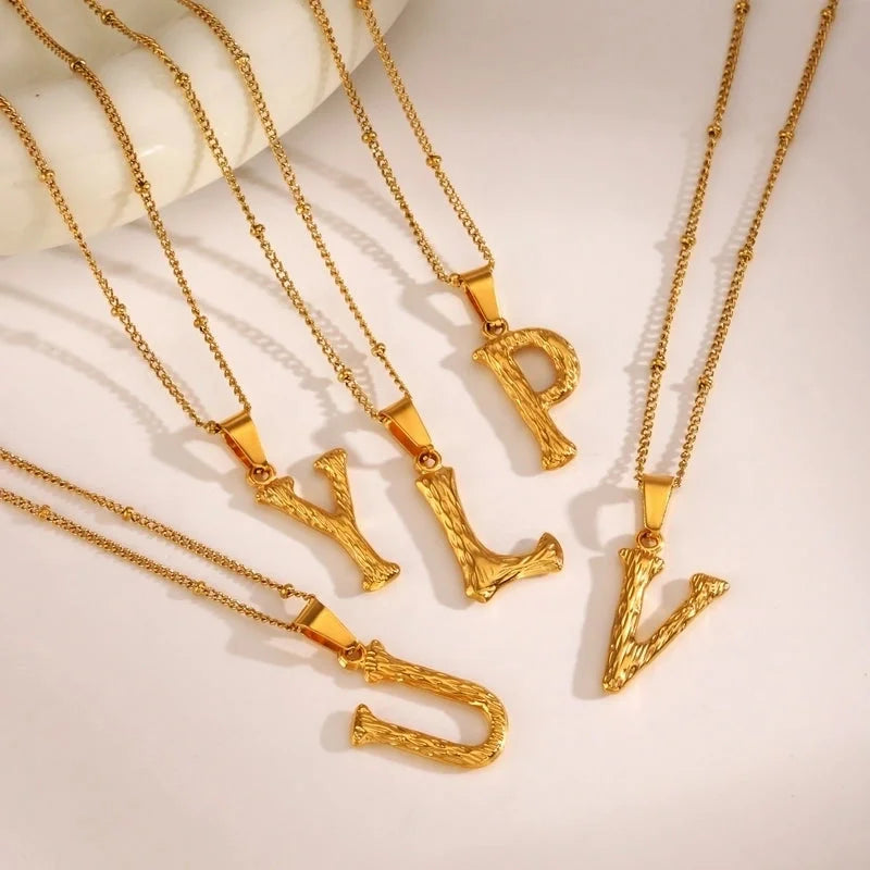 Minimalist Cool Style Letter 304 Stainless Steel 18K Gold Plated Plating Pendant Necklace
