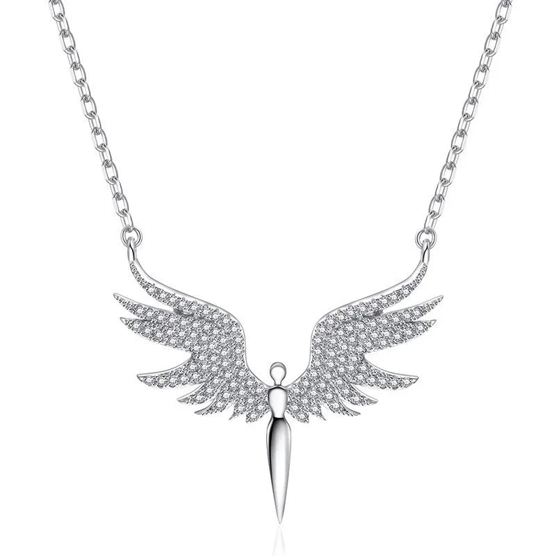 Angel Wings Titanium Steel Necklace Pendant Women's Collarbone Creative Wings Necklace Gift For Girlfriend Wife -3010