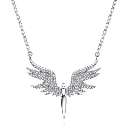 Angel Wings Titanium Steel Necklace Pendant Women's Collarbone Creative Wings Necklace Gift For Girlfriend Wife -3010
