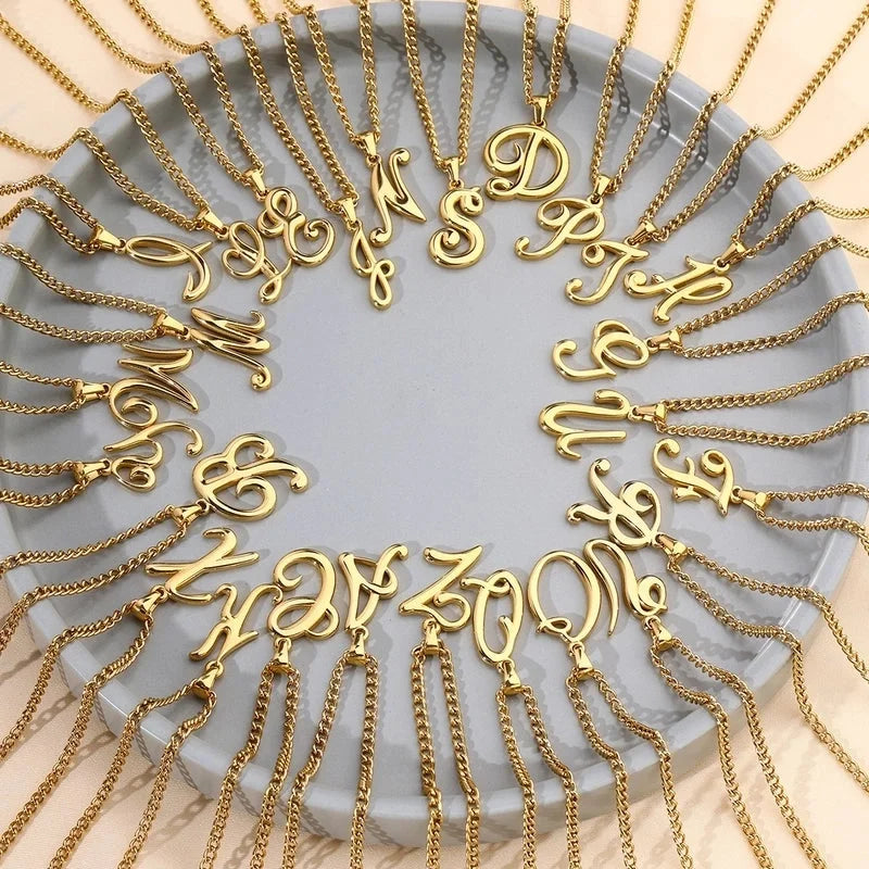 Casual Minimalist Letter 304 Stainless Steel 18K Gold Plated Pendant Necklace