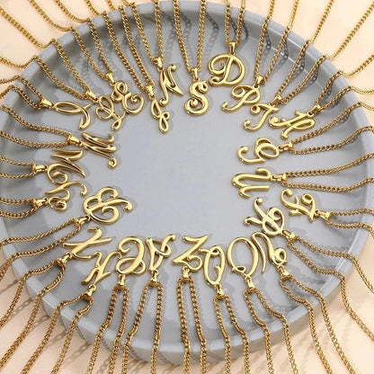 Casual Minimalist Letter 304 Stainless Steel 18K Gold Plated Pendant Necklace