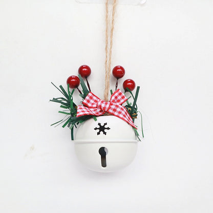 2 Pieces Christmas Decoration Christmas Tree Pendant Five Star Snowflake Bell Hemp Rope Berry Accessories Christmas Bell