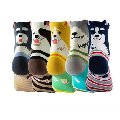 Women's Socks Fun Cat Socks Mid-length Socks Novelty Dog Animal Women's Socks Cotton Socks Cartoon Stockings Yama