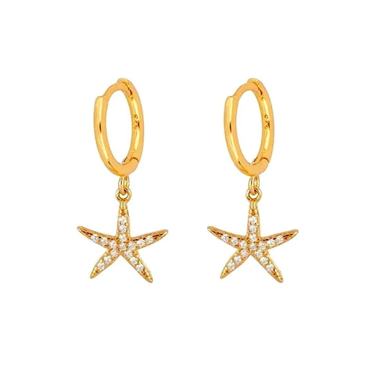 Fashion Geometric Inlaid Shell Copper Artificial Gemstones Earrings