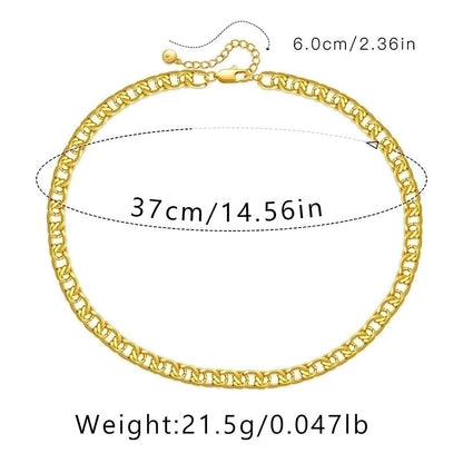 Ig Style Minimalist Solid Color Copper Plating Chain 18k Gold Plated Necklace