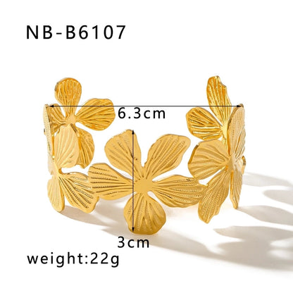 Vintage Style Minimalist Classic Style Butterfly 304 Stainless Steel 18K Gold Plated Bangle In Bulk