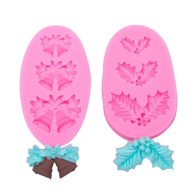 Christmas Casual Elegant Cute Christmas Hat Christmas Socks Silica Gel Kitchen Molds 1 Piece 1 Set