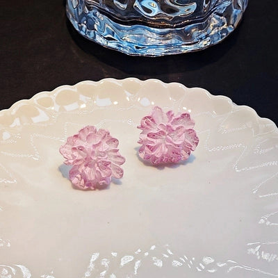 3 Pieces Sweet Heart Shape Rose Flower Inlay Imitation Pearl Alloy Rhinestones Earrings