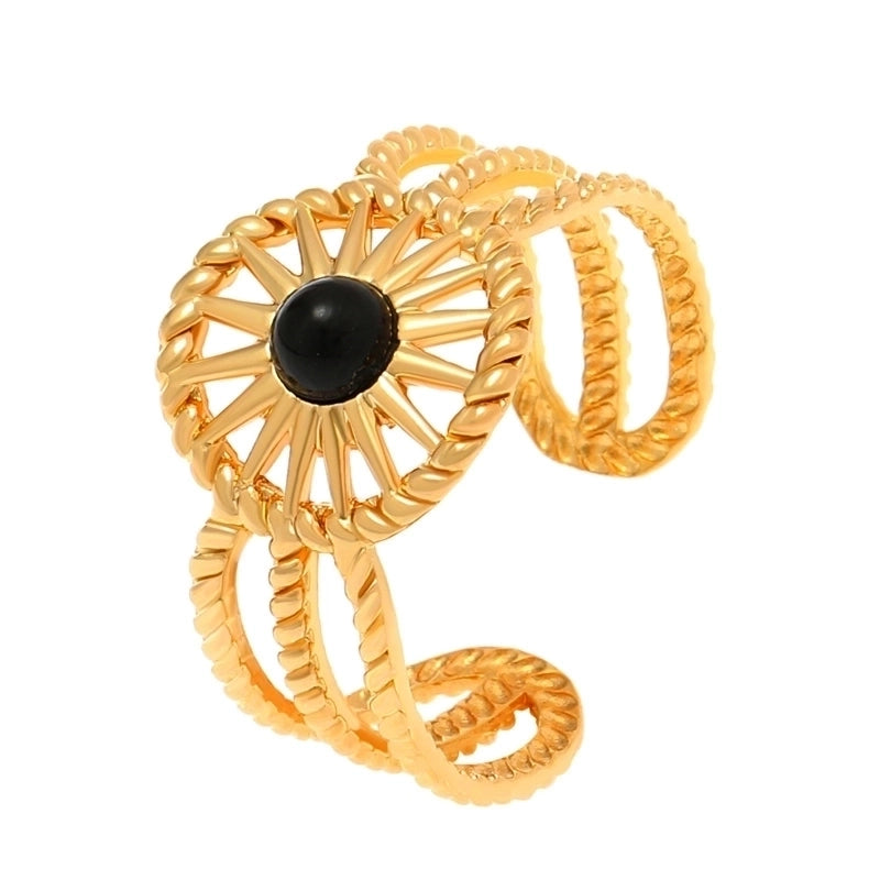 Alloy Gold Plated Silver Plated Casual Elegant Sun Heart Shape Turquoise Open Rings