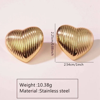 1 Pair Minimalist Water Droplets Heart Shape Butterfly 304 Stainless Steel Imitation Gold Ear Studs