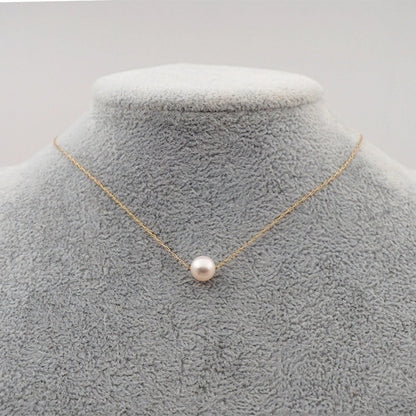 Minimalist Round Pearl Titanium Steel Necklace
