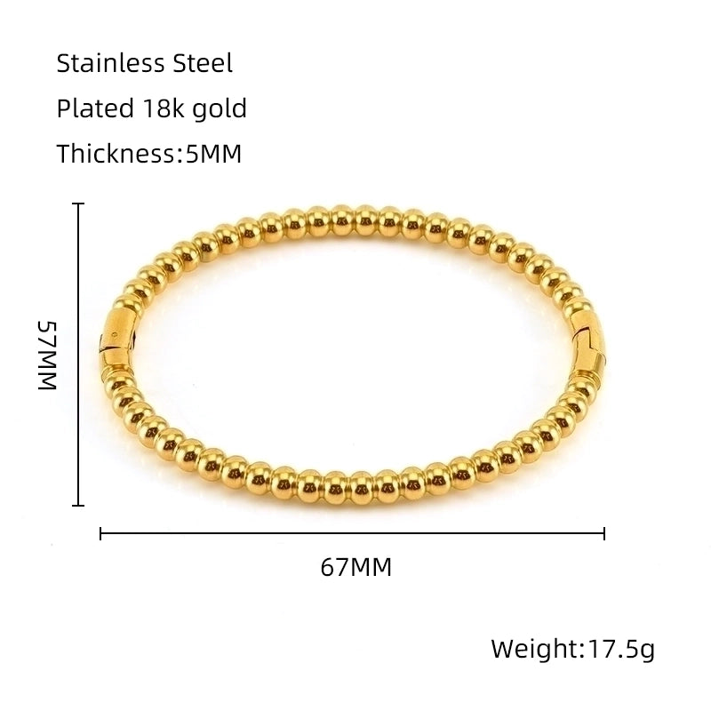Minimalist Solid Color Stainless Steel 18K Gold Plated Titanium Steel Bangle In Bulk