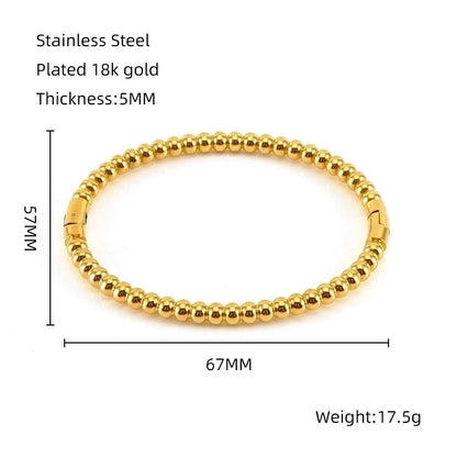 Minimalist Solid Color Stainless Steel 18K Gold Plated Titanium Steel Bangle In Bulk