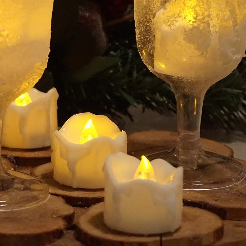 Christmas Gift Tea Wax Candle Set Simulated Cr2032 Electronic Candle Christmas Easter Led Light