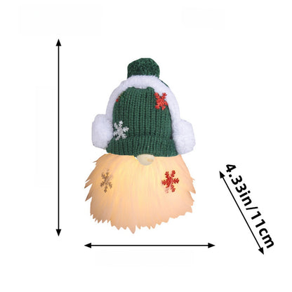 Christmas Decoration Christmas Sequin Lighted Rudolph Doll Christmas Glowing Faceless Gnome Doll Ornament