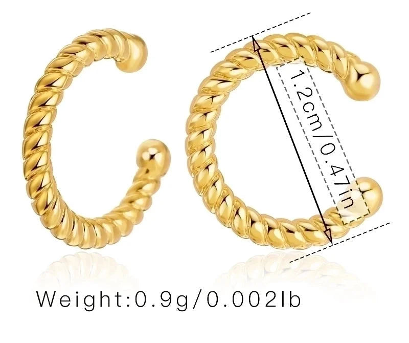 Retro Minimalist C Shape Copper Plating Inlay Zircon Ear Cuffs 1 Pair