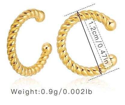 Retro Minimalist C Shape Copper Plating Inlay Zircon Ear Cuffs 1 Pair