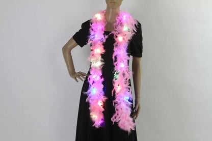 Christmas LED Feather Pendant Christmas Tree Decoration Glowing Feather Strip Holiday Party Decoration Feather Strip