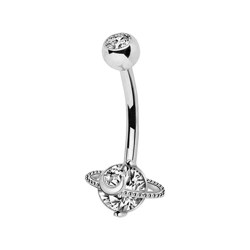 1 Piece Belly Rings Minimalist Heart Shape Wings Butterfly 316L Stainless Steel Copper Inlay Zircon