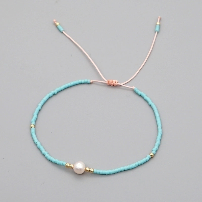 1 Piece Minimalist Circle Beaded Irregular Pearl Women\'s Bracelets