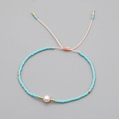 1 Piece Minimalist Circle Beaded Irregular Pearl Women\'s Bracelets