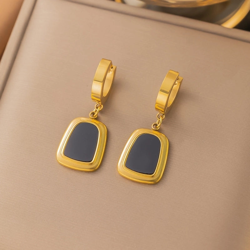 Elegant Lady Sweet Heart Shape Rose Titanium Steel Shell Plating Earrings Necklace