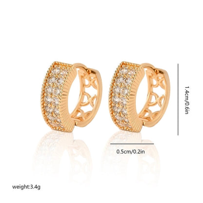 1 Pair Minimalist Solid Color Copper Zircon Earrings