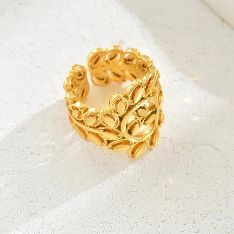 Copper Minimalist Classic Style Solid Color Open Rings