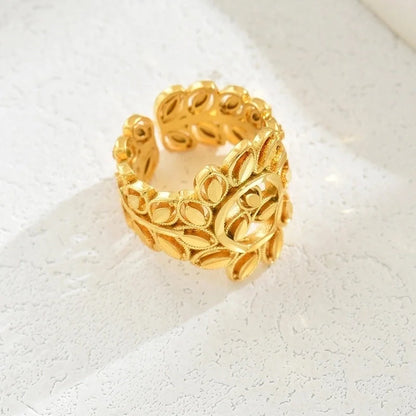 Copper Minimalist Classic Style Solid Color Open Rings