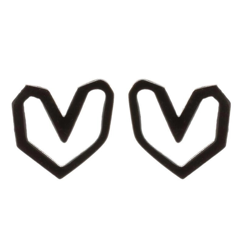 1 Pair Fashion Heart Shape 304 Stainless Steel 18K Gold Plated Ear Studs