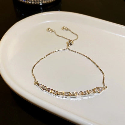 Minimalist Letter Solid Color Copper Zircon Bangle In Bulk