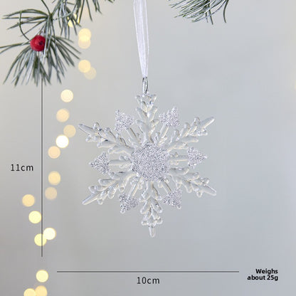 Christmas Decoration Transparent Glitter Acrylic Snowflake Gold Snowflake Christmas Tree Window Decoration Pendant