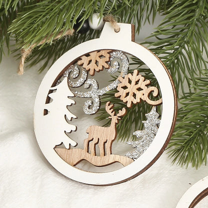 Spot New Creative Christmas Decorative Wooden Crafts Hollow Christmas Tree Decorative Wooden Products Small Pendant