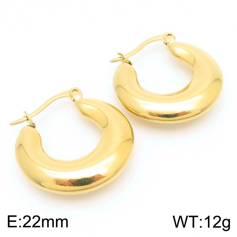 1 Pair Minimalist Geometric 304 Stainless Steel 18K Gold Plated Earrings Ear Studs