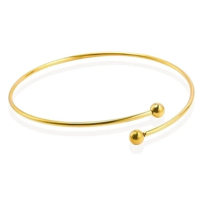 IG Style Minimalist Solid Color 304 Stainless Steel 18K Gold Plated Bangle In Bulk
