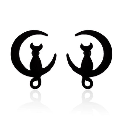 Minimalist Dog Cat Plating 304 Stainless Steel Stainless Steel Earrings