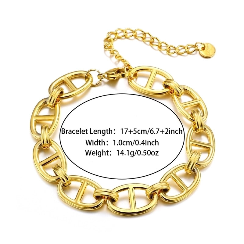 Minimalist Geometric 304 Stainless Steel 18K Gold Plated Bracelets In Bulk