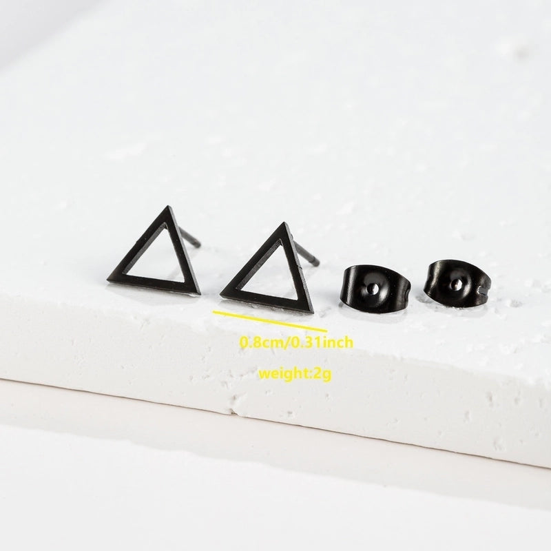 1 Pair Minimalist Classic Style Round Star Moon Hollow Out 304 Stainless Steel 18K Gold Plated Ear Studs