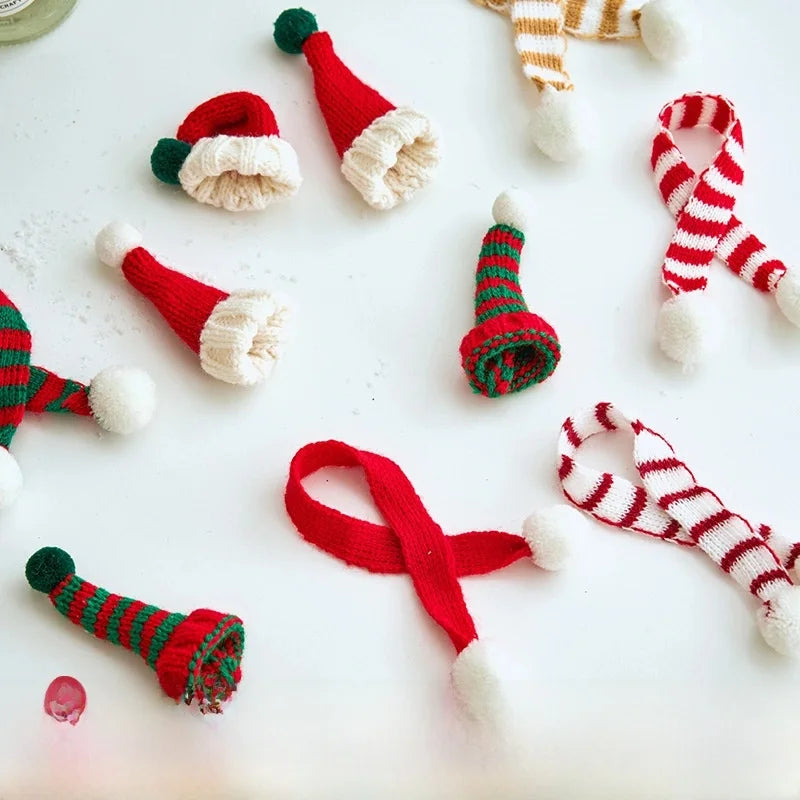 Doll Christmas Hat Decorations Santa Claus Mini Wine Bottle Cap Props Shop Atmosphere Scene Layout Accessories