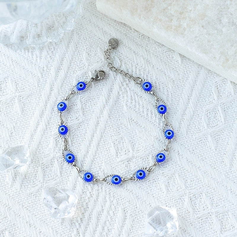 Casual Minimalist Devil's Eye 304 Stainless Steel Bracelets In Bulk