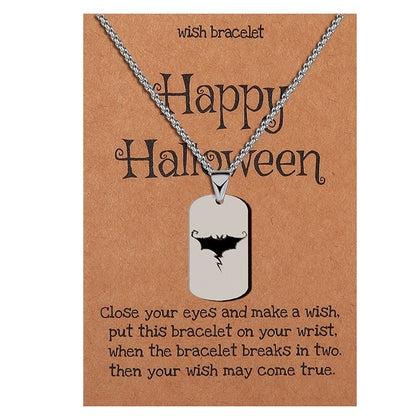 Minimalist Classic Style Halloween Pattern 304 Stainless Steel Pendant Necklace