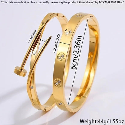 Casual Retro Classic Style Solid Color 304 Stainless Steel Bangle In Bulk