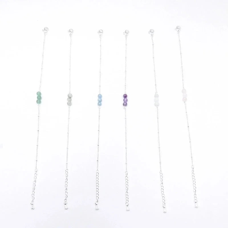 Minimalist Classic Style Geometric Stainless Steel Natural Stone Bracelets