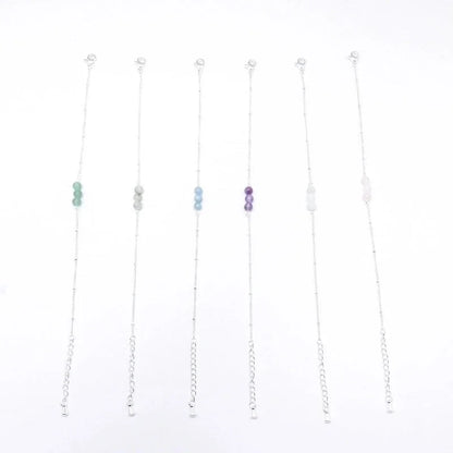 Minimalist Classic Style Geometric Stainless Steel Natural Stone Bracelets