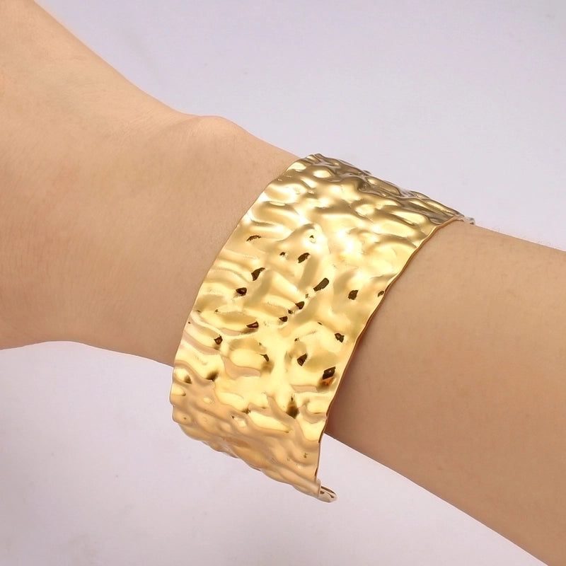 Classic Style Solid Color 304 Stainless Steel 18K Gold Plated Bangle In Bulk Stainless Steel Bracelets