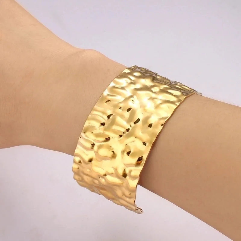 Classic Style Solid Color 304 Stainless Steel 18K Gold Plated Bangle In Bulk Stainless Steel Bracelets